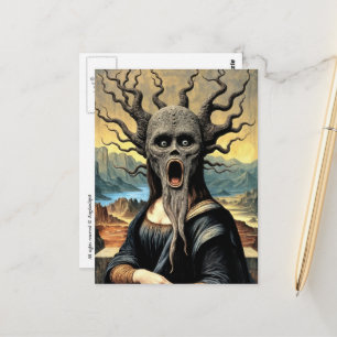 Scary Mona Lisa Horror Postcard