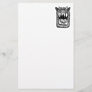 Scary Monster - Black Stationery