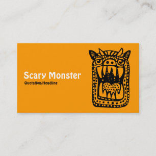 Scary Monster - Orange Front Grey Back Business Card