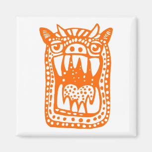 Scary Monster - Orange Magnet
