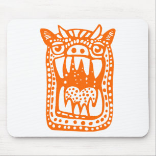 Scary Monster - Orange Mouse Mat