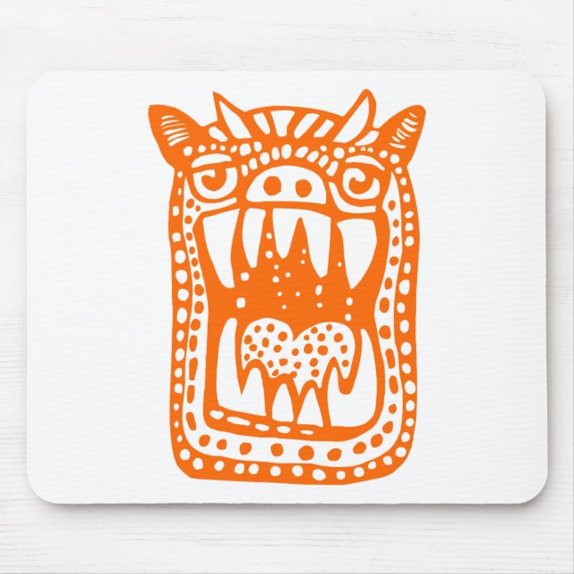 Scary Monster - Orange Mouse Mat (Front)