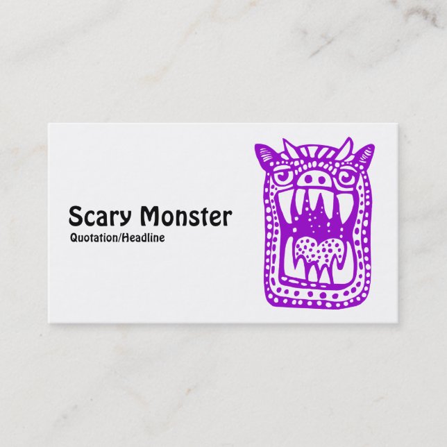 Scary Monster - Purple Business Card (Front)