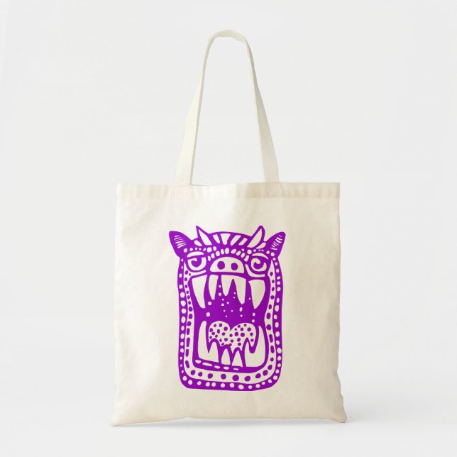 Scary Monster - Purple Tote Bag (Front)