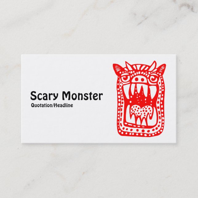 Scary Monster - Red Business Card (Front)