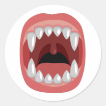 Scary mouth with fangs.