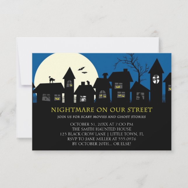 Scary Movie Halloween Party Invitation (Front)