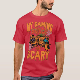 Scary My Gaming Skills Are Scary With Pumpkin Desi T-Shirt
