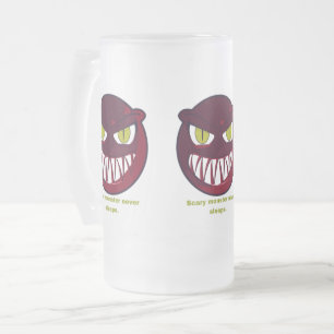 Scary never sleeps. frosted glass beer mug