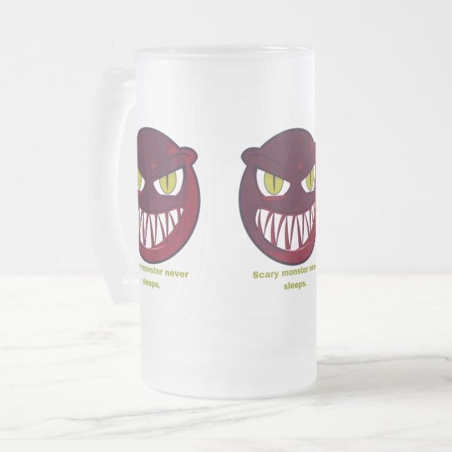 Scary never sleeps. frosted glass beer mug (Front Left)