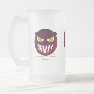 Scary never sleeps. frosted glass beer mug