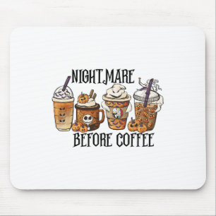 Scary Night Before Coffee Pumpkin Spice Halloween Mouse Mat