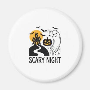 Scary Night Halloween Haunted House Ghost Design_1 Magnet
