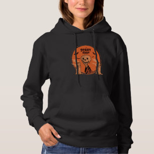 Scary Night Halloween Skull & Bat Design Hoodie