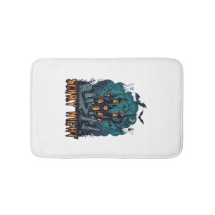 Scary Night Haunted House Ghosts Cemetery Bath Mat