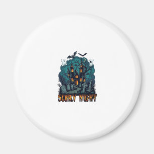 Scary Night Haunted House Ghosts Cemetery Magnet