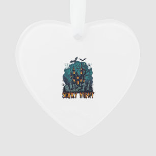 Scary Night Haunted House Ghosts Cemetery Ornament