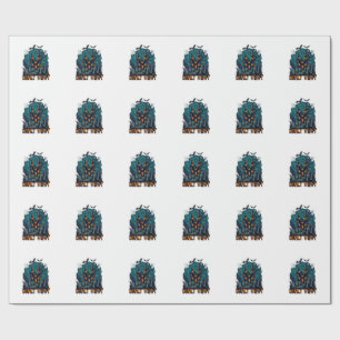 Scary Night Haunted House Ghosts Cemetery Wrapping Paper