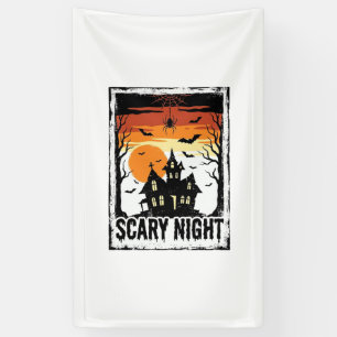 Scary Night Haunted House Vintage Halloween Shirt_ Banner