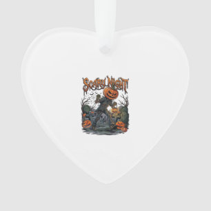 Scary Night Pumpkin Head Monster Lantern Graveyard Ornament
