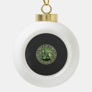 Scary Night Raven Apple Spooky Haunted Castle Hall Ceramic Ball Christmas Ornament