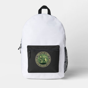 Scary Night Raven Apple Spooky Haunted Castle Hall Printed Backpack