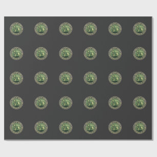 Scary Night Raven Apple Spooky Haunted Castle Hall Wrapping Paper
