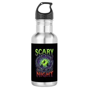 Scary Night Witches Bat Cave Neon Vortex Skeletons 532 Ml Water Bottle
