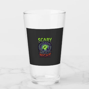 Scary Night Witches Bat Cave Neon Vortex Skeletons Glass