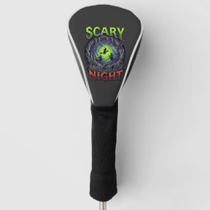 Scary Night Witches Bat Cave Neon Vortex Skeletons Golf Head Cover