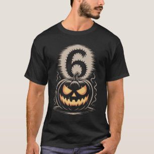 Scary Number 6 Halloween Pumpkin Shirt Spooky Jack