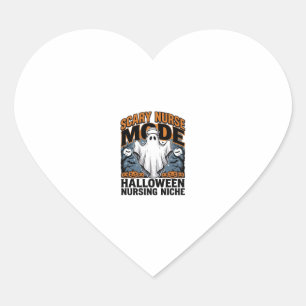 Scary Nurse Costume Halloween Ghost Nursing Shirt_ Heart Sticker