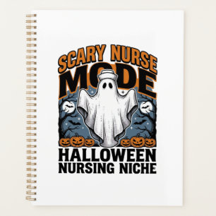 Scary Nurse Costume Halloween Ghost Nursing Shirt_ Planner