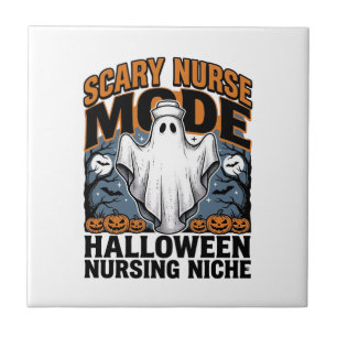 Scary Nurse Costume Halloween Ghost Nursing Shirt_ Tile