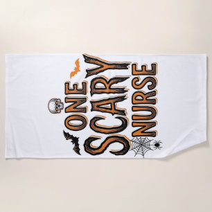 Scary Nurse Halloween Vintage Engraving Shirt Desi Beach Towel