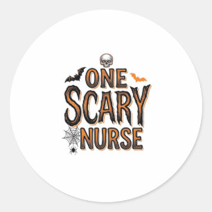 Scary Nurse Halloween Vintage Engraving Shirt Desi Classic Round Sticker