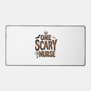 Scary Nurse Halloween Vintage Engraving Shirt Desi Desk Mat