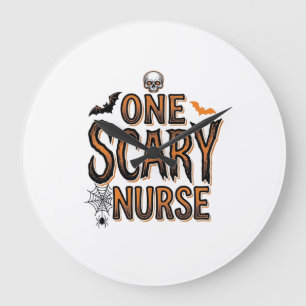 Scary Nurse Halloween Vintage Engraving Shirt Desi Large Clock