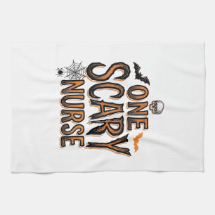Scary Nurse Halloween Vintage Engraving Shirt Desi Tea Towel