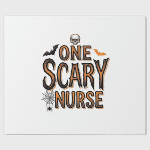 Scary Nurse Halloween Vintage Engraving Shirt Desi Wrapping Paper