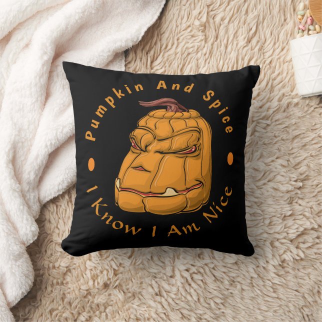  Scary Orange Halloween Pumpkin Spooky Fun Cushion (Blanket)