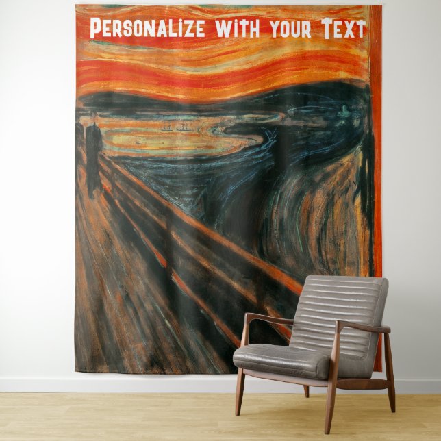 Scary Painting Halloween Art Funny Selfie Backdrop Tapestry (In Situ)