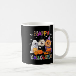 Scary Pembroke Pomeranian Dog Witch Hat Halloween Coffee Mug