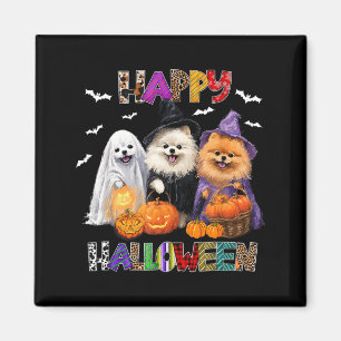 Scary Pembroke Pomeranian Dog Witch Hat Halloween  Magnet