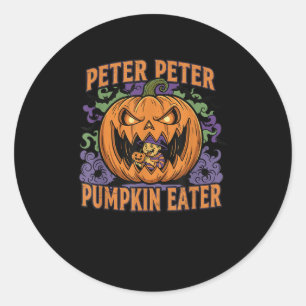 Scary Peter Pumpkin Eater Halloween Jack O Lantern Classic Round Sticker