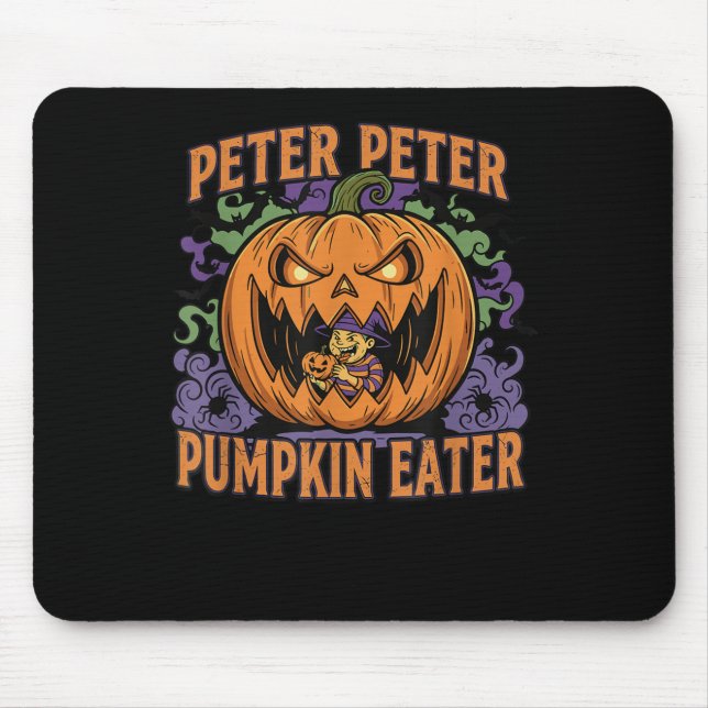 Scary Peter Pumpkin Eater Halloween Jack O Lantern Mouse Mat (Front)