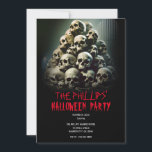Scary Pile of Screaming Skulls Halloween Party Invitation<br><div class="desc">Customise for any event</div>
