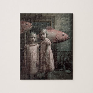 Scary Pink Fish Twins Horror Jigsaw Puzzle