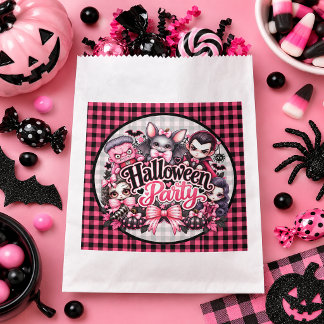 Scary Pink Halloween Party Favour Bags