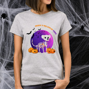 Scary Poodle Halloween Full Moon T-Shirt